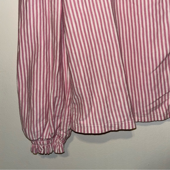 Boden Effie Smocked Pink & White Button-Up Shirt Size 14 - Picture 6 of 7